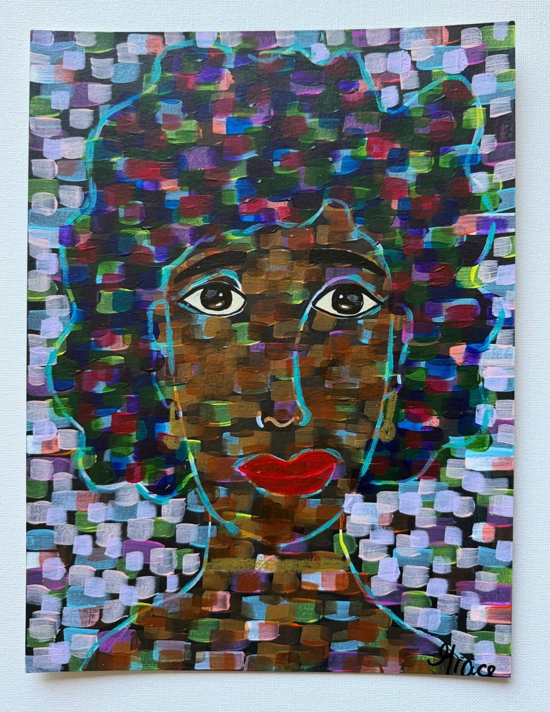 Confetti Curls, original painting on paper by Grace Vieira