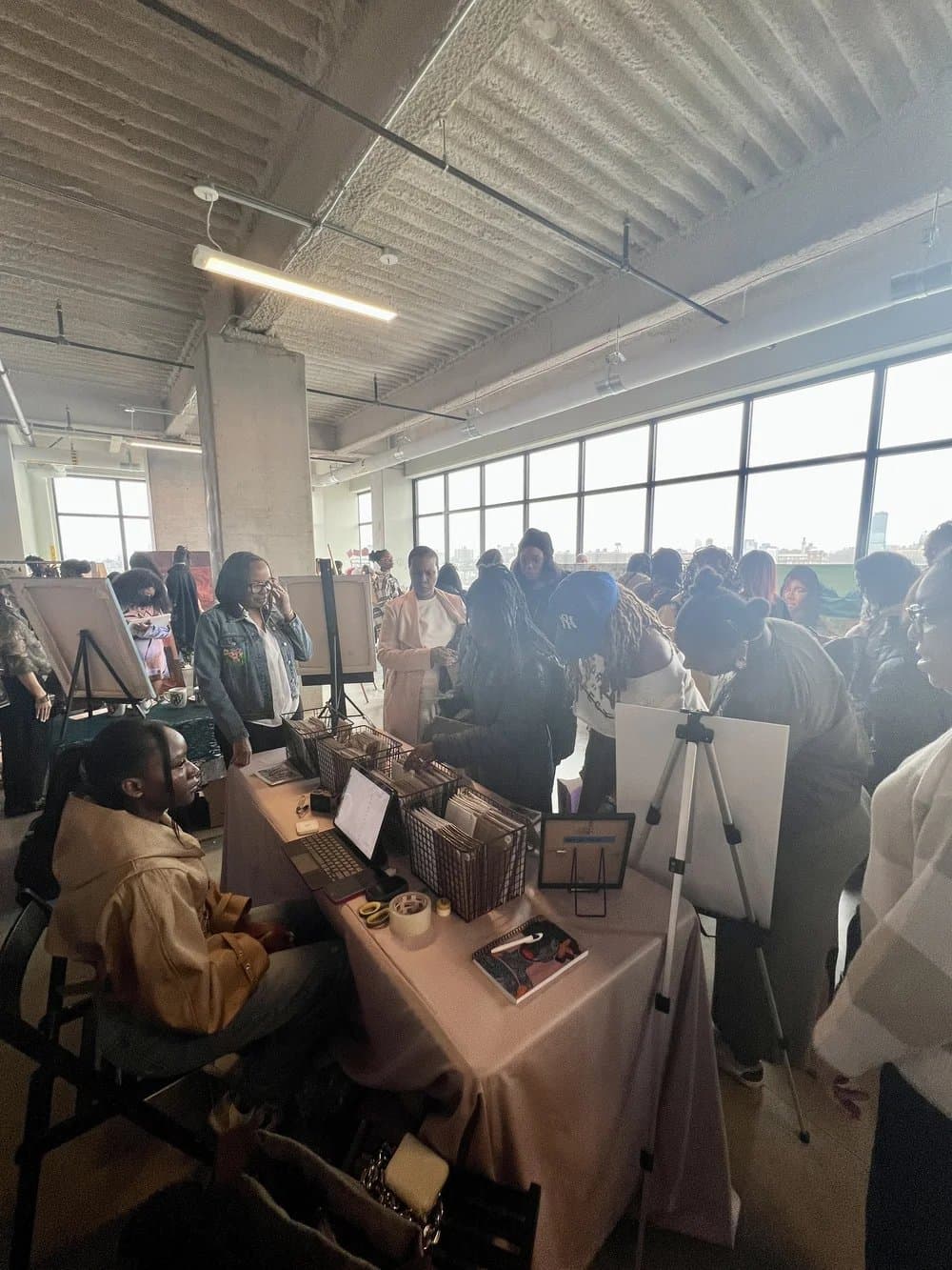 Visitors at the Black Girl Art Show in Brooklyn